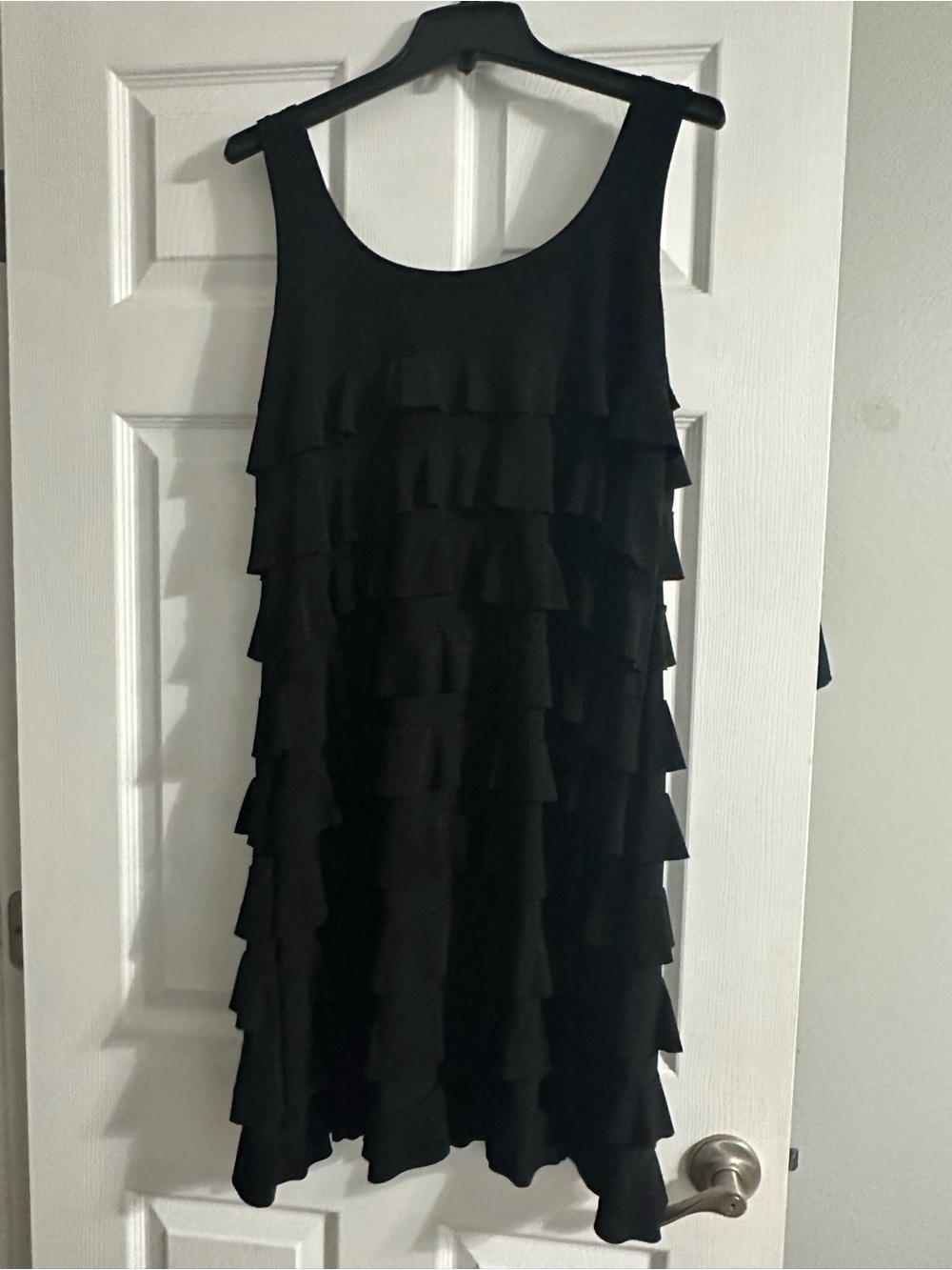 Black Layered Ruffle Sleeveless Dress Size XL